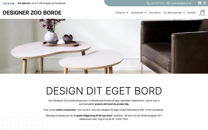 Screenshot stránky boennebord.dk