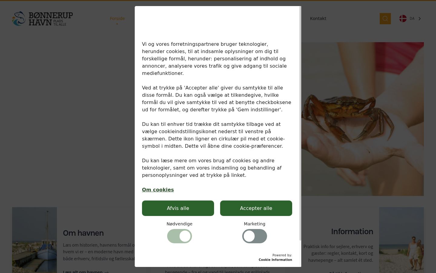 Screenshot tal-banner tal-kunsens muri qabel kwalunkwe interazzjoni
