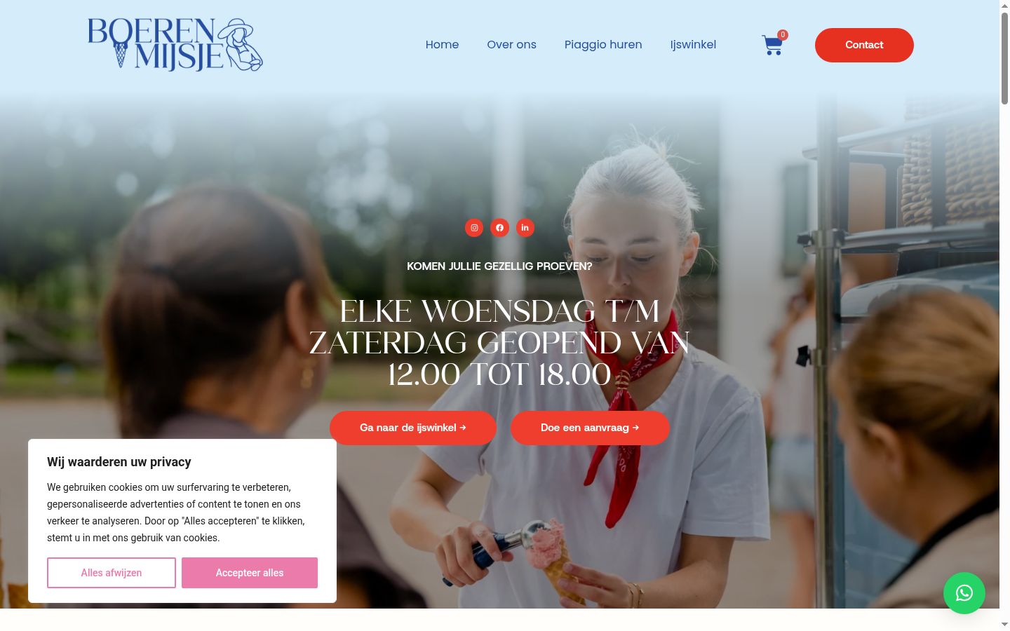 Screenshot del banner di consenso mostrato prima di qualsiasi interazione