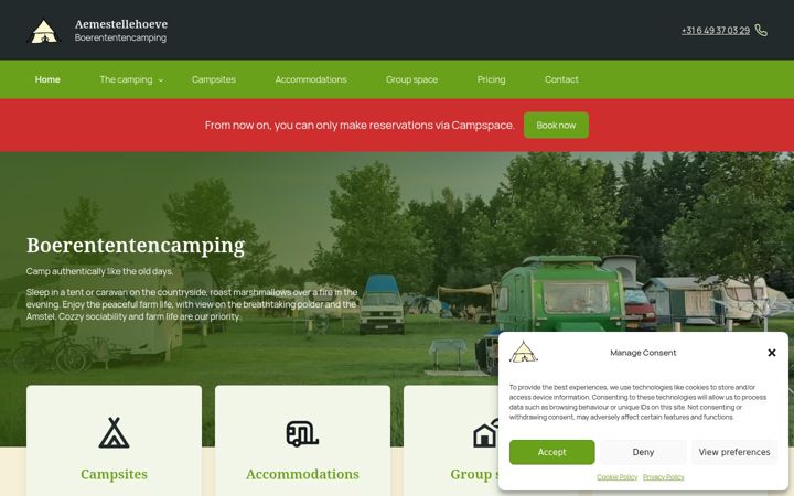 Képernyőkép: boerententencamping.com