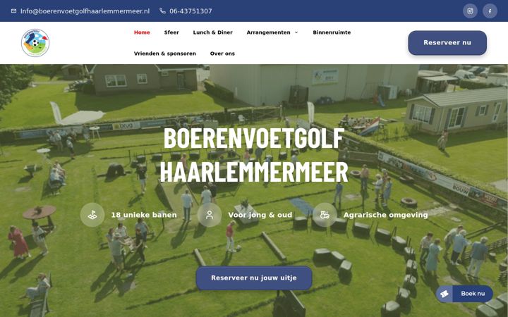 Screenshot of boerenvoetgolfhaarlemmermeer.nl