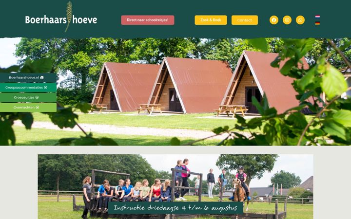Screenshot of boerhaarshoeve.nl