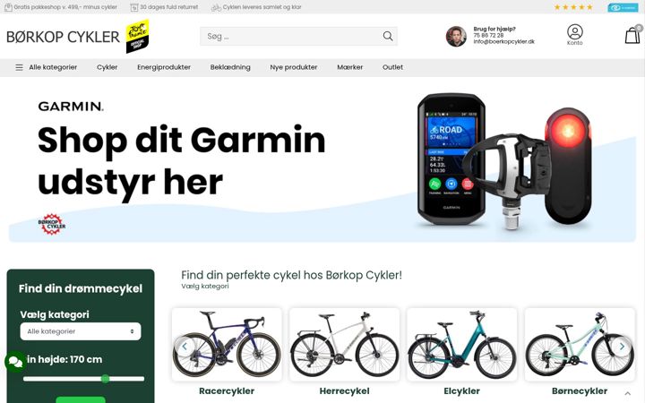 Screenshot of boerkopcykler.dk