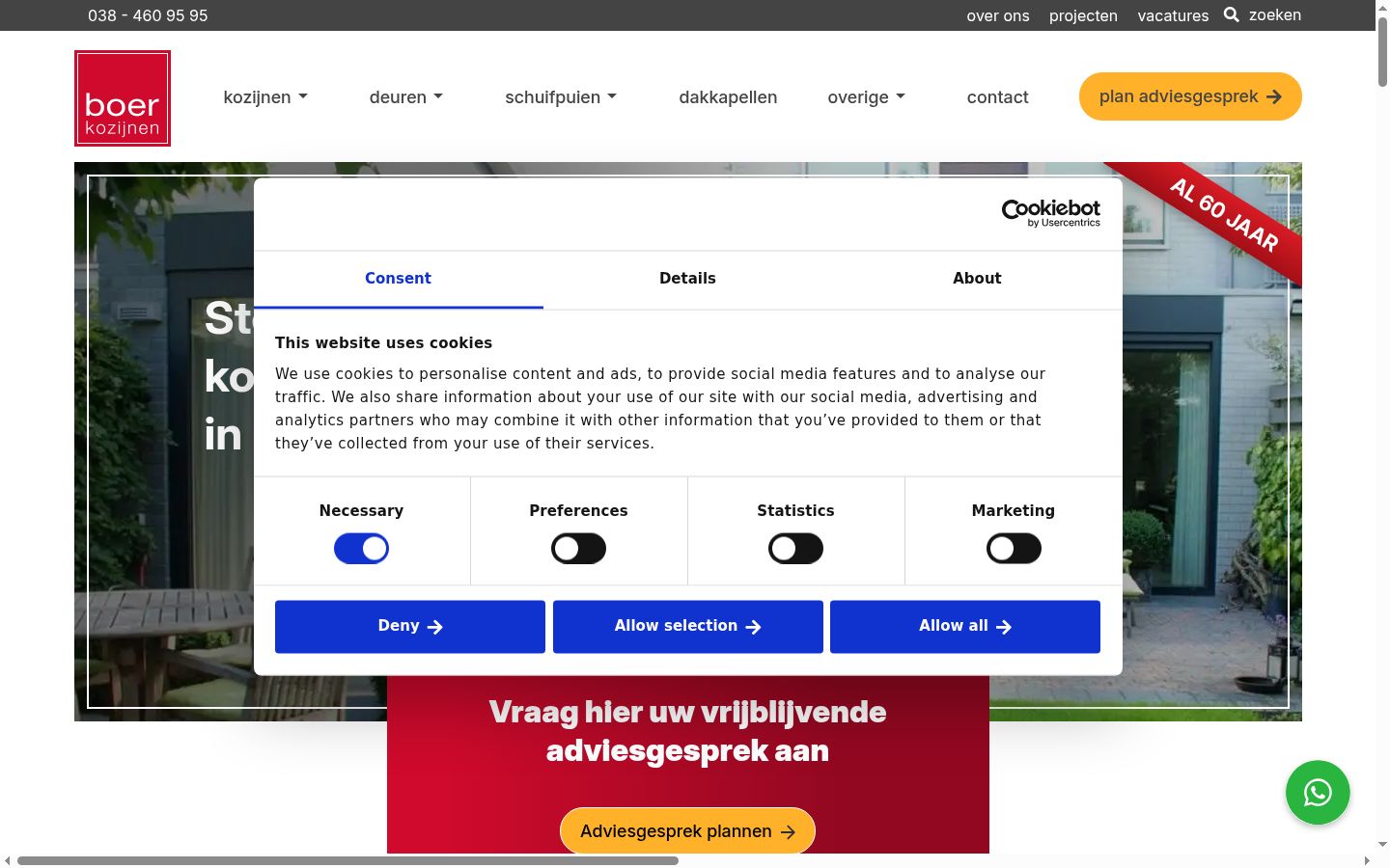 Kuvakaappaus suostumusbannerista, joka näytettiin ennen mitään vuorovaikutusta