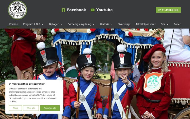 Captura de pantalla de boernefugleskydningen.dk