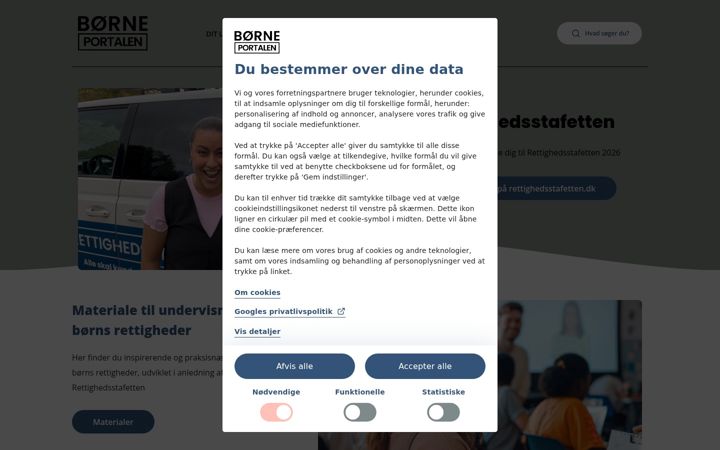 Screenshot of boerneportalen.dk