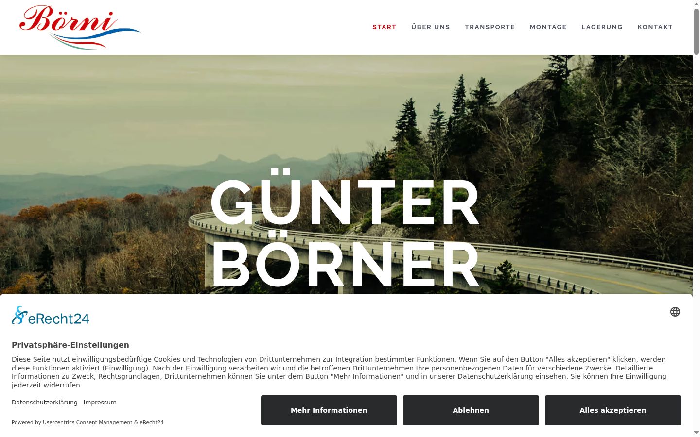 Screenshot of the consent banner shown before any interaction