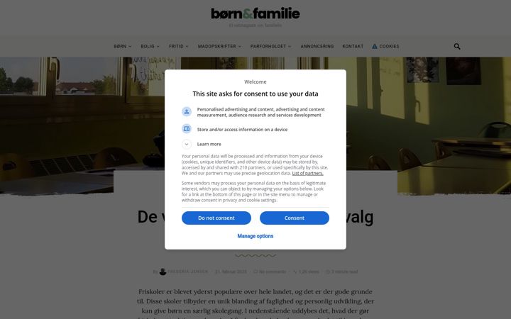Captura de ecrã de boernogfamilie.dk