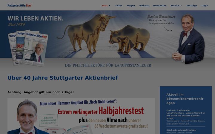 Screenshot of boerse-aktuell.de