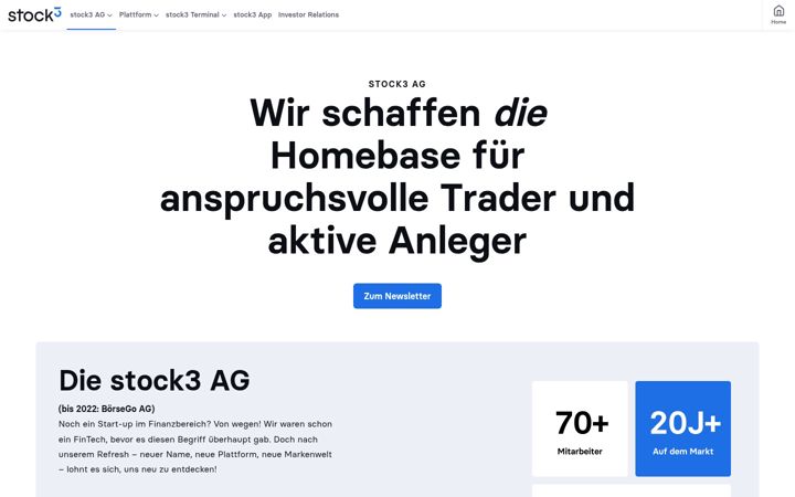 Captura de ecrã de boerse-go.ag