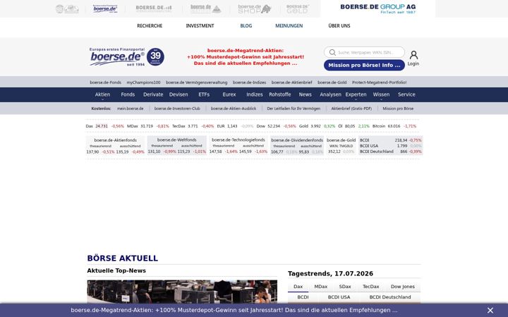 Zrzut ekranu boerse.de