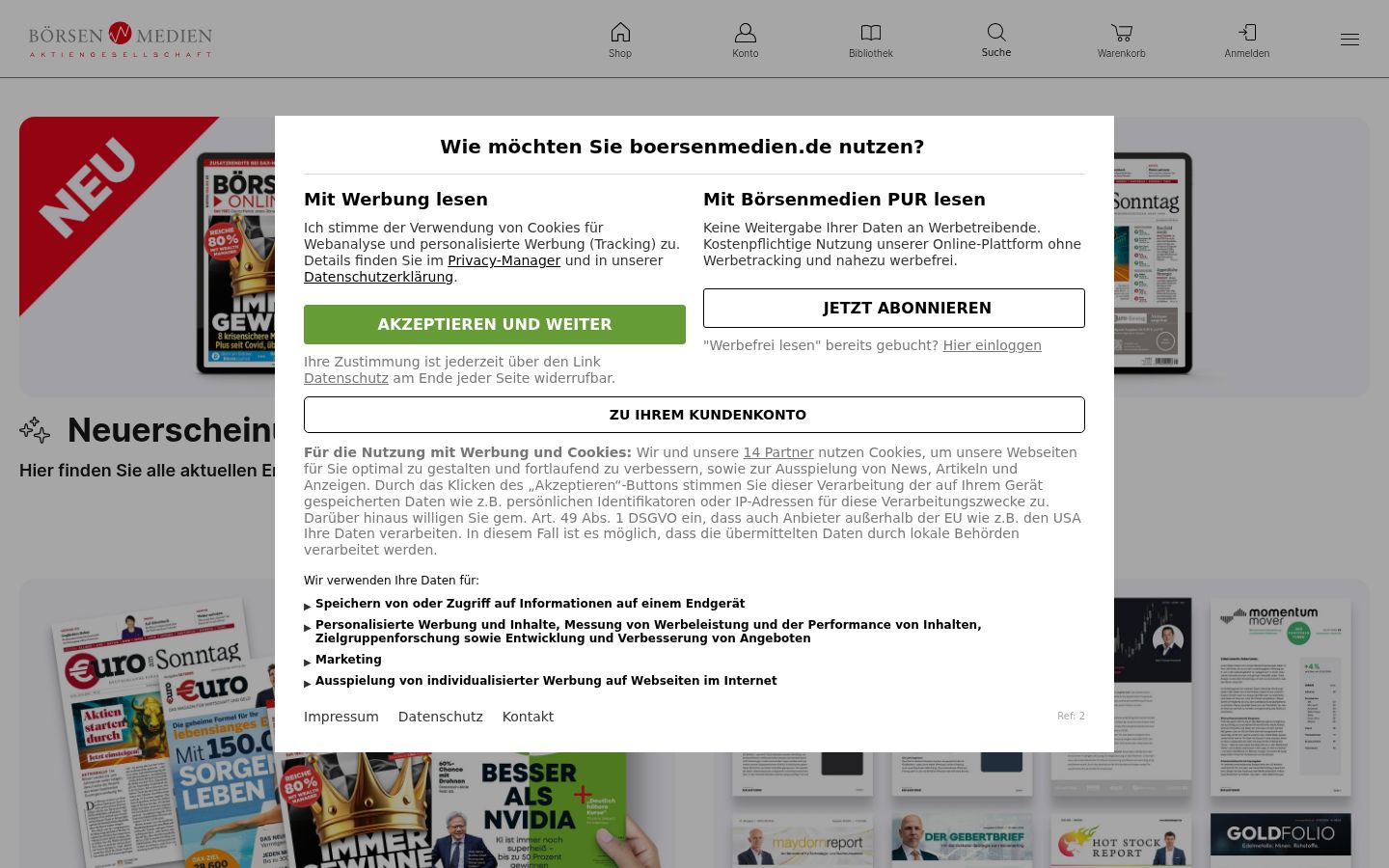 Screenshot tal-banner tal-kunsens muri qabel kwalunkwe interazzjoni