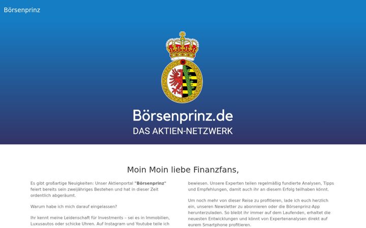 Screenshot of boersenprinz.de