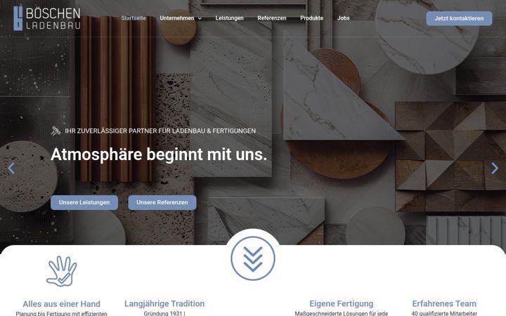Ekraanipilt saidist boeschen-ladenbau.de