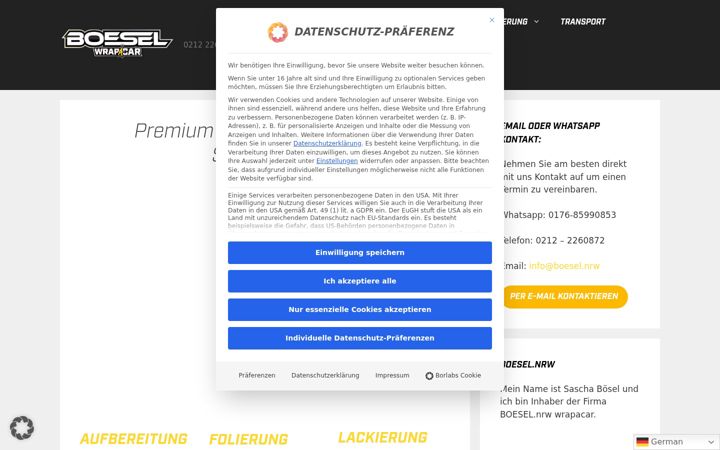 Screenshot of boesel.nrw