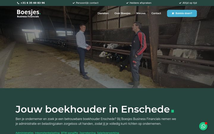 Screenshot of boesjesbusinessfinancials.nl