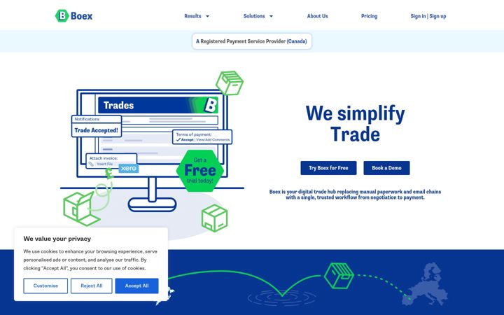 Screenshot of boex.ca