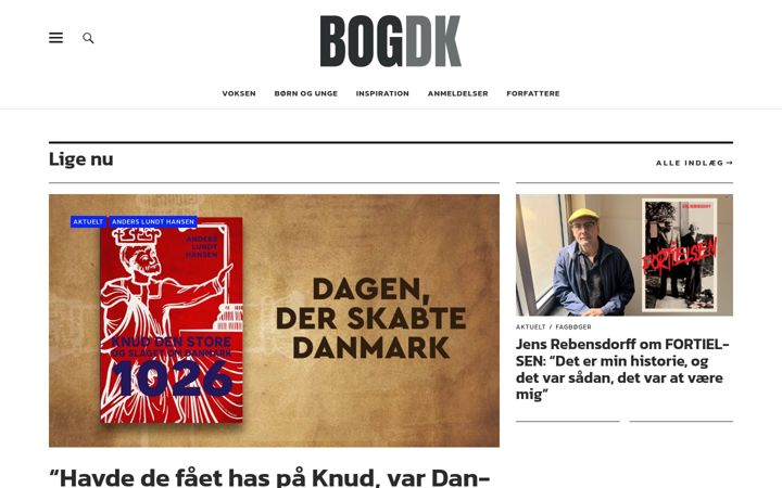Екранна снимка на bog.dk