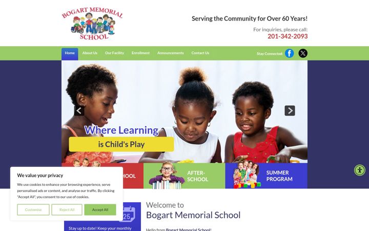 Screenshot di bogartmemorialschool.com