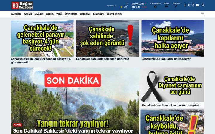 Screenshot of bogazgazetesi.com.tr
