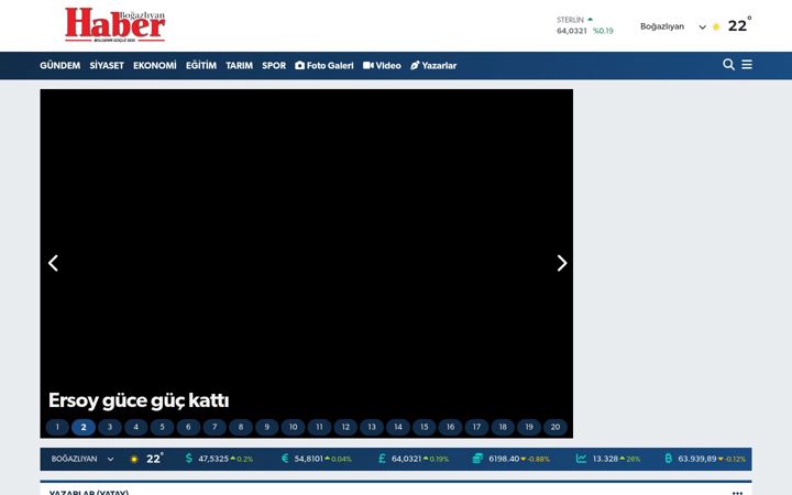 Screenshot of bogazliyanhabergazetesi.com