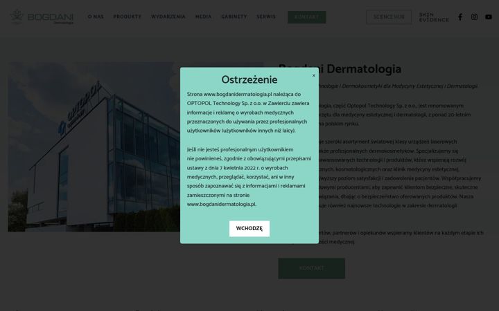 Captura de ecrã de bogdanidermatologia.pl