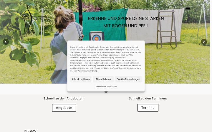 Screenshot of bogenakademie-wolfegg.de