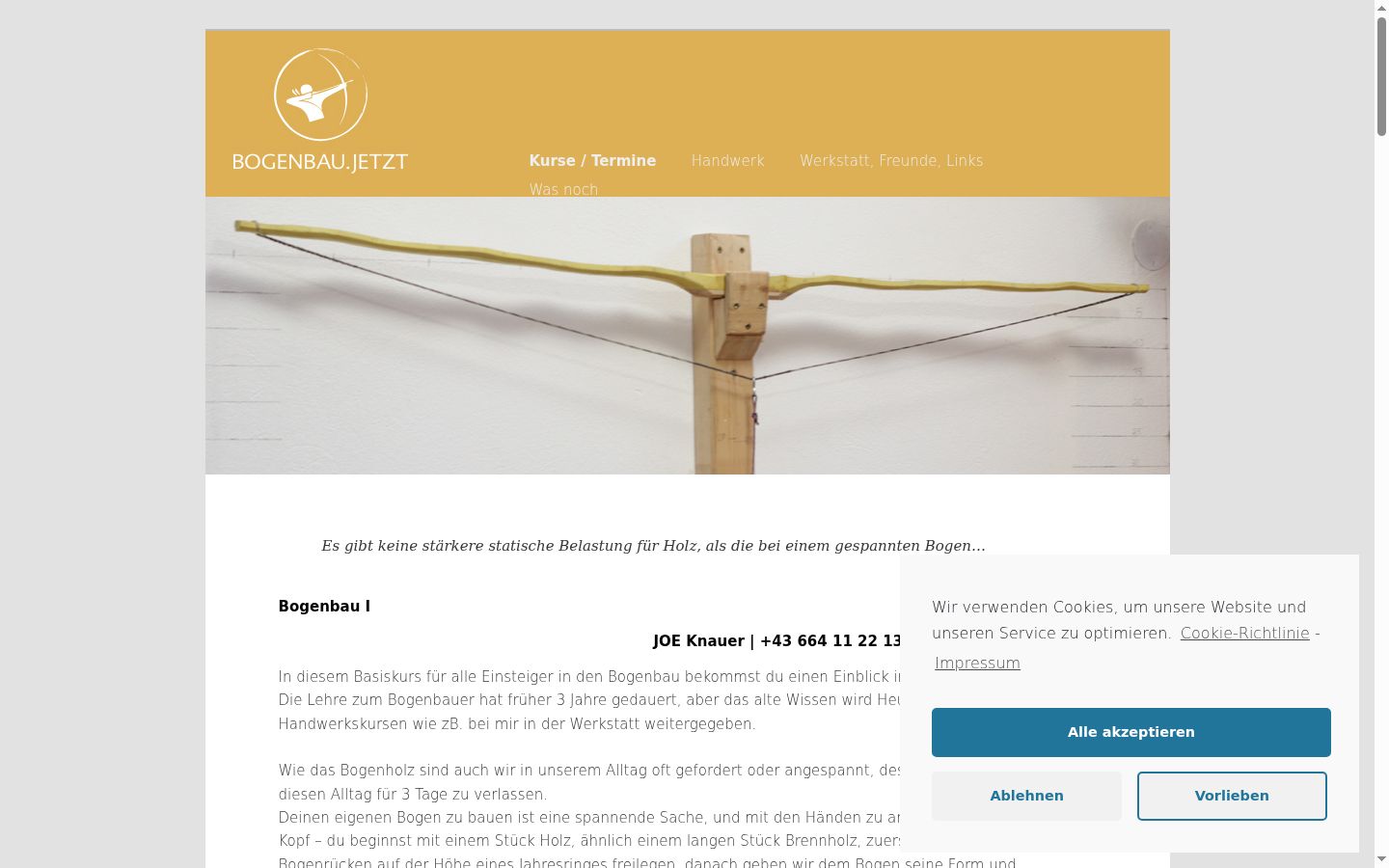Screenshot des Einwilligungsbanners vor jeglicher Interaktion
