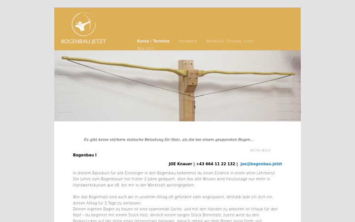 Screenshot of bogenbau.jetzt
