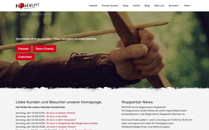 Screenshot of bogenlust.de