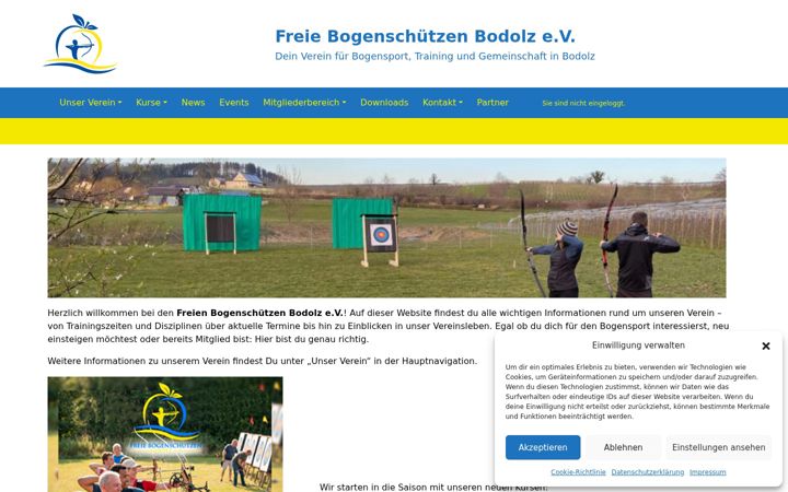 Screenshot of bogensport-bodolz.de