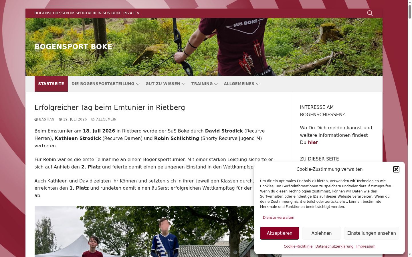 Screenshot of the consent banner shown before any interaction