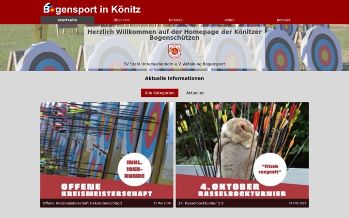 Screenshot of bogensport-koenitz.de