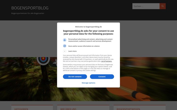 Screenshot of bogensportblog.de