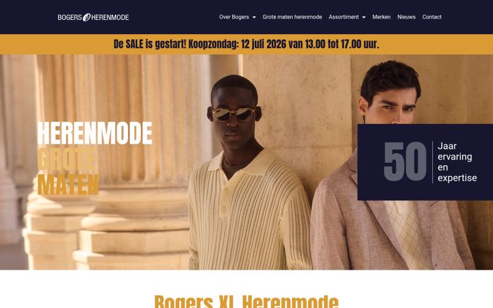 Screenshot of bogersherenmode.nl