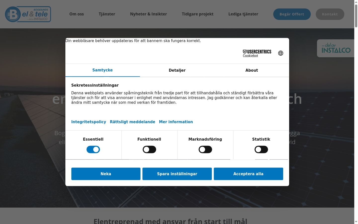 Screenshot tal-banner tal-kunsens muri qabel kwalunkwe interazzjoni