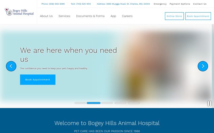 Screenshot ta' bogeyhillsvet.com