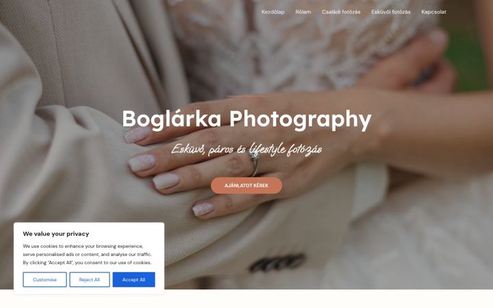 Screenshot of boglarkaphotography.com