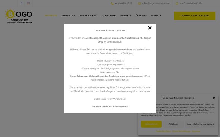 Screenshot of bogosonnenschutz.com