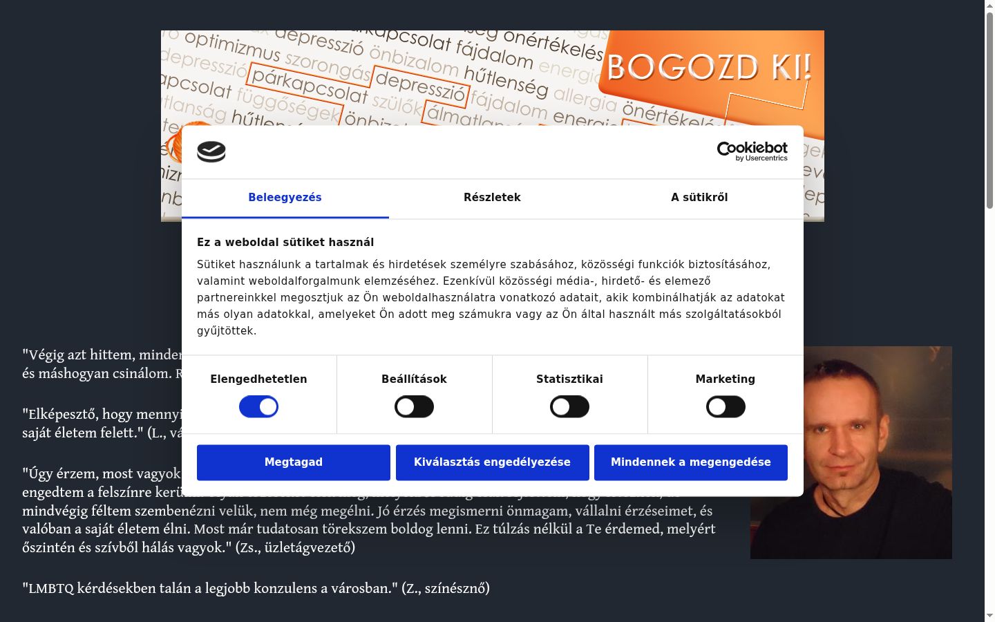 Screenshot tal-banner tal-kunsens muri qabel kwalunkwe interazzjoni