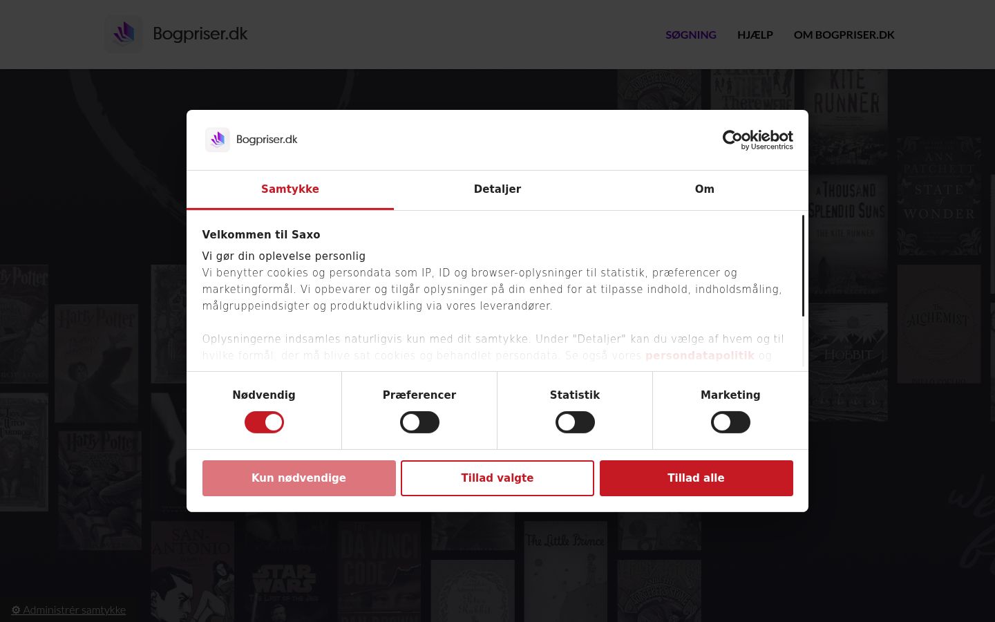 Screenshot of the consent banner shown before any interaction