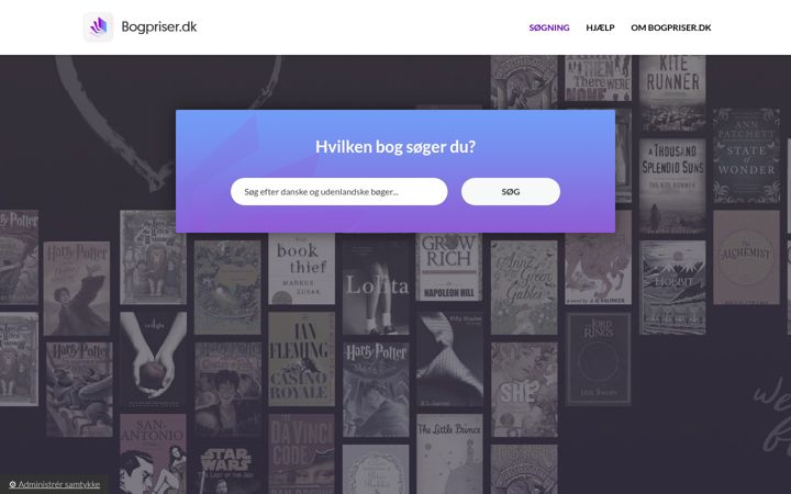 Screenshot of bogpriser.dk