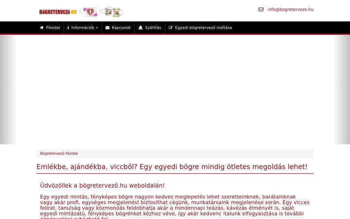 Screenshot of bogretervezo.hu