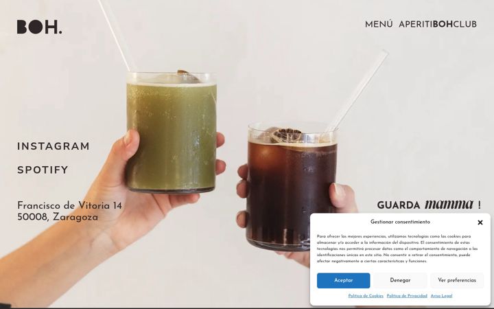 Screenshot of bohcaffe.com