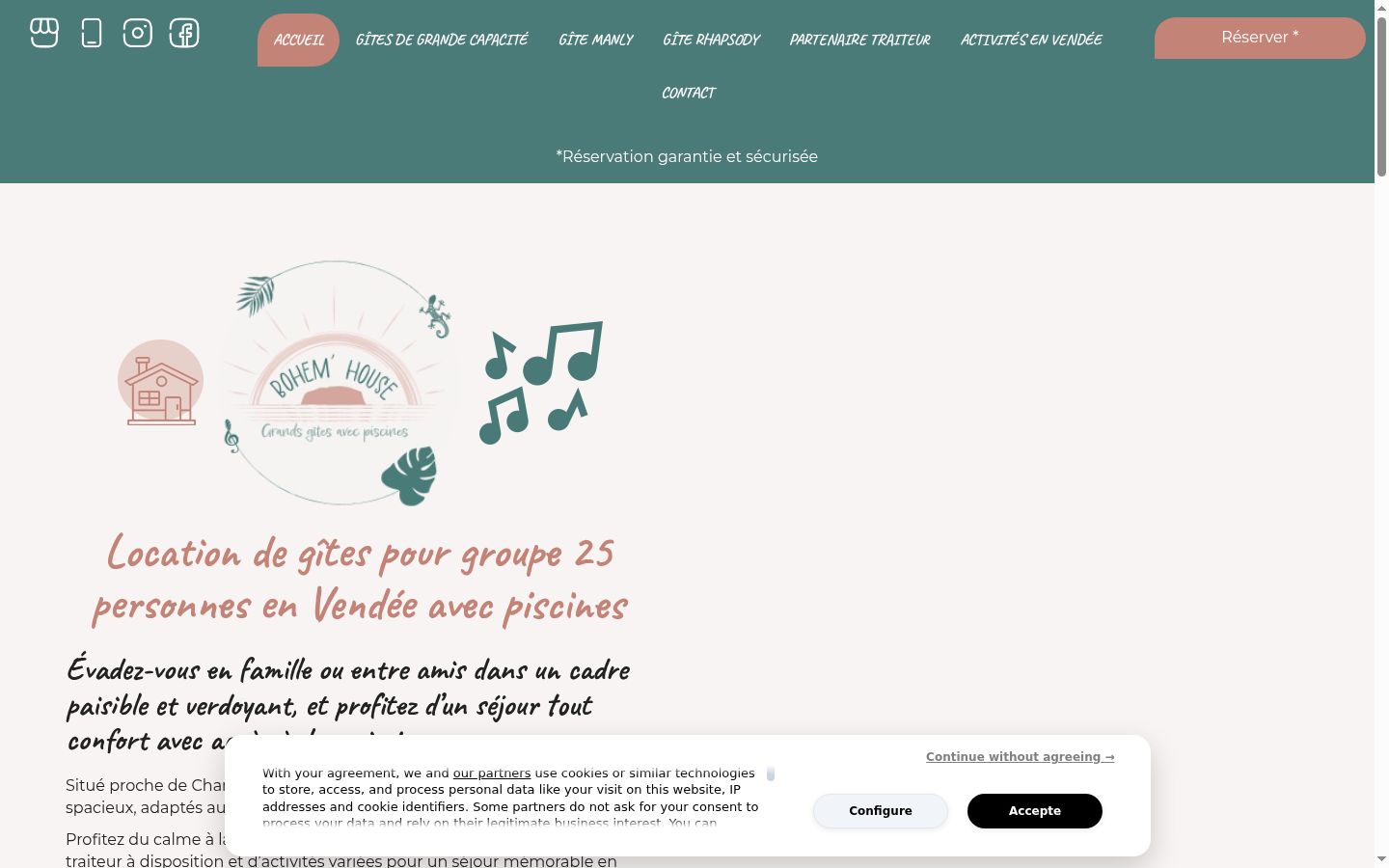 Screenshot del banner di consenso mostrato prima di qualsiasi interazione