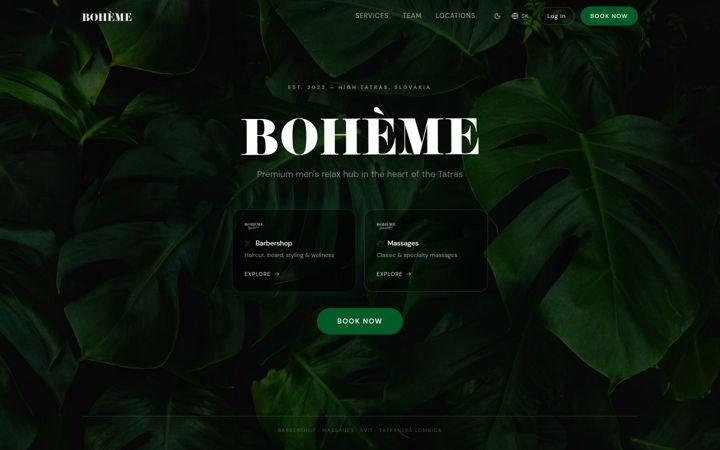 Screenshot of bohemebarbers.sk