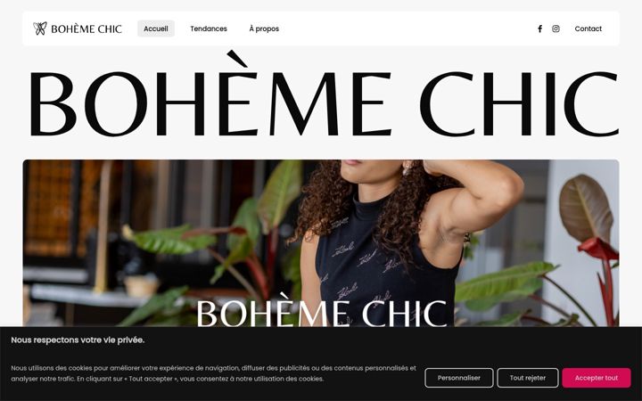 Screenshot of bohemechic.re
