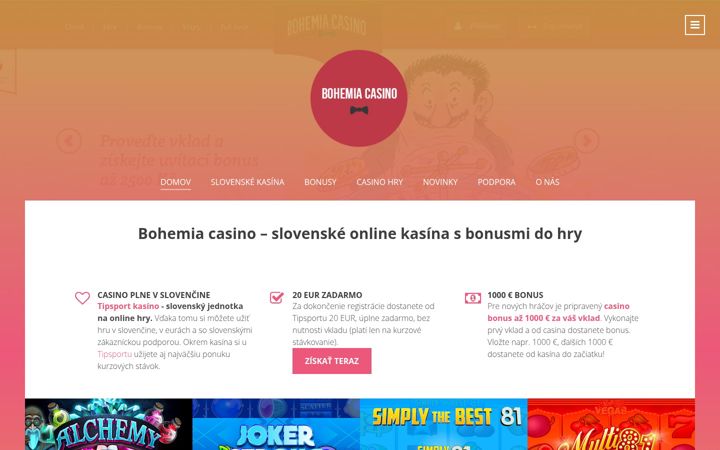 Screenshot of bohemia-casino.com