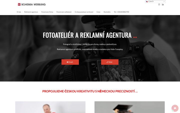 Skärmbild av bohemia-werbung.cz