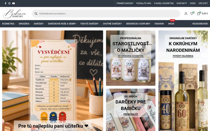 Screenshot of bohemiadarceky.sk